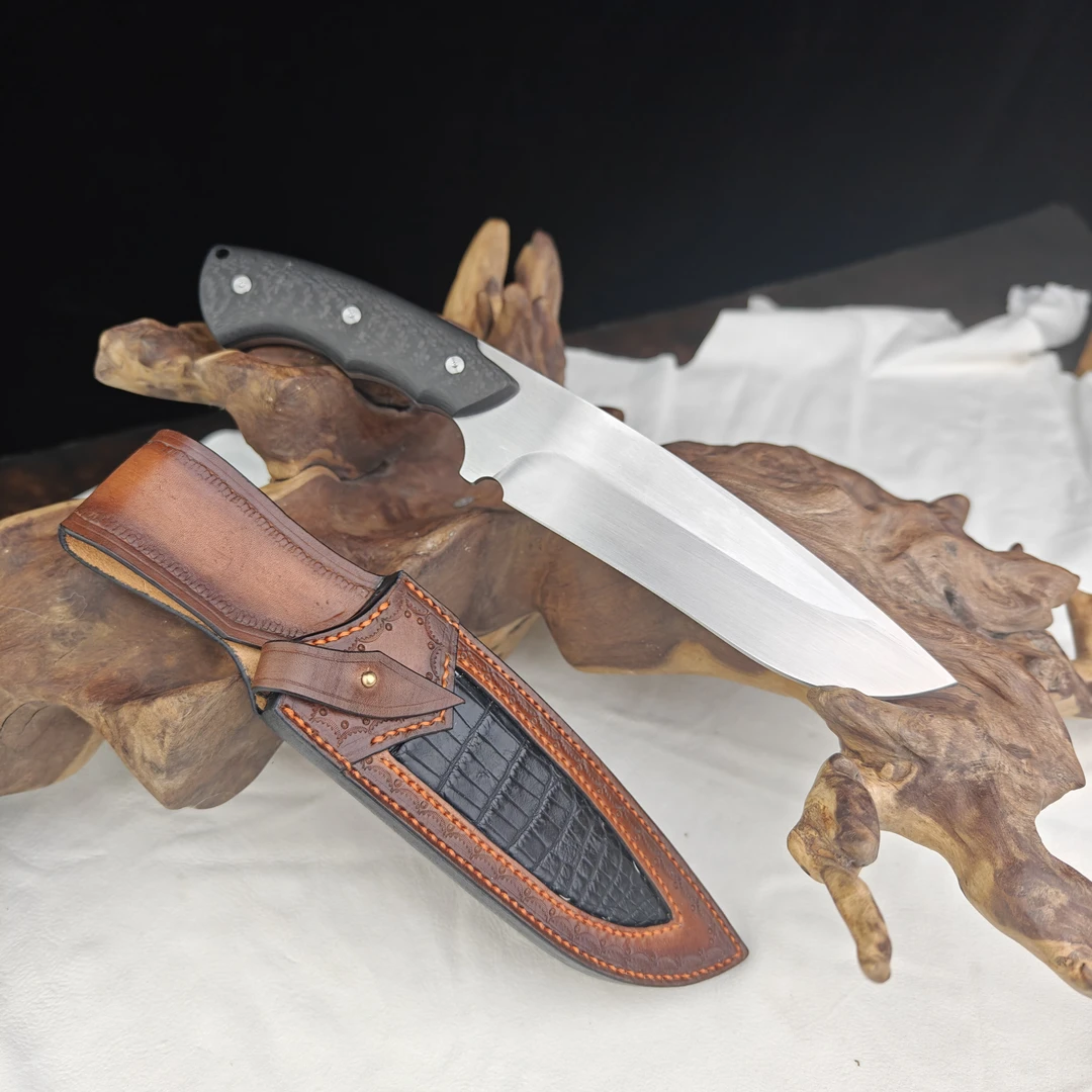 【正心】Vanadis–8全手工制作手工拉丝一体龙骨露营小刀