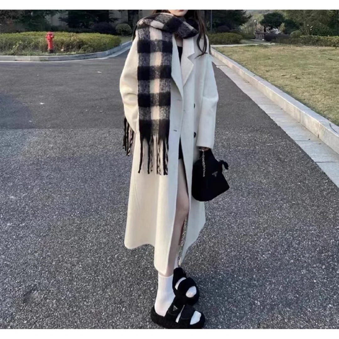 （一二三）韩版大码毛呢外套秋冬款加厚高级感百搭保暖560