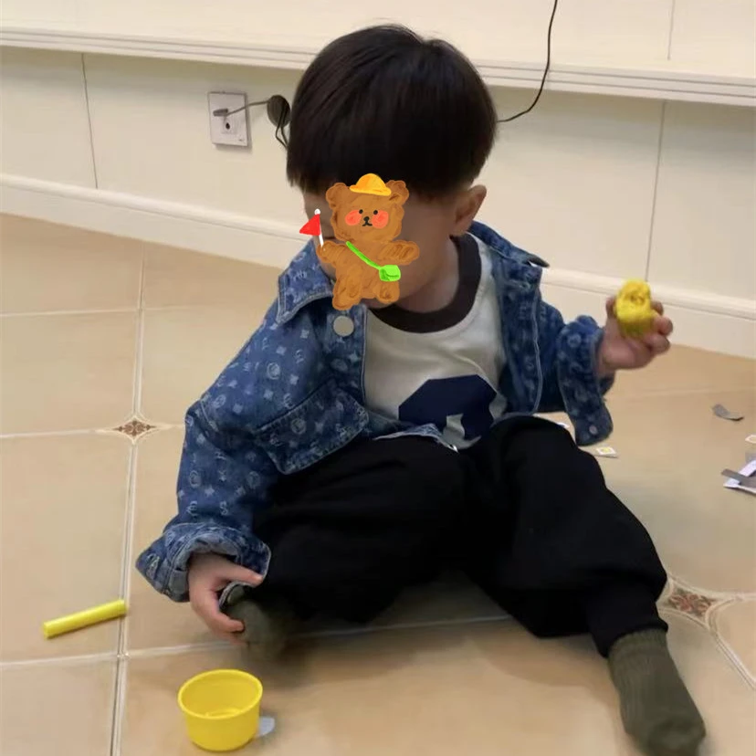 ab.baby【提花牛仔】儿童韩版外套字母男女童韩版外套