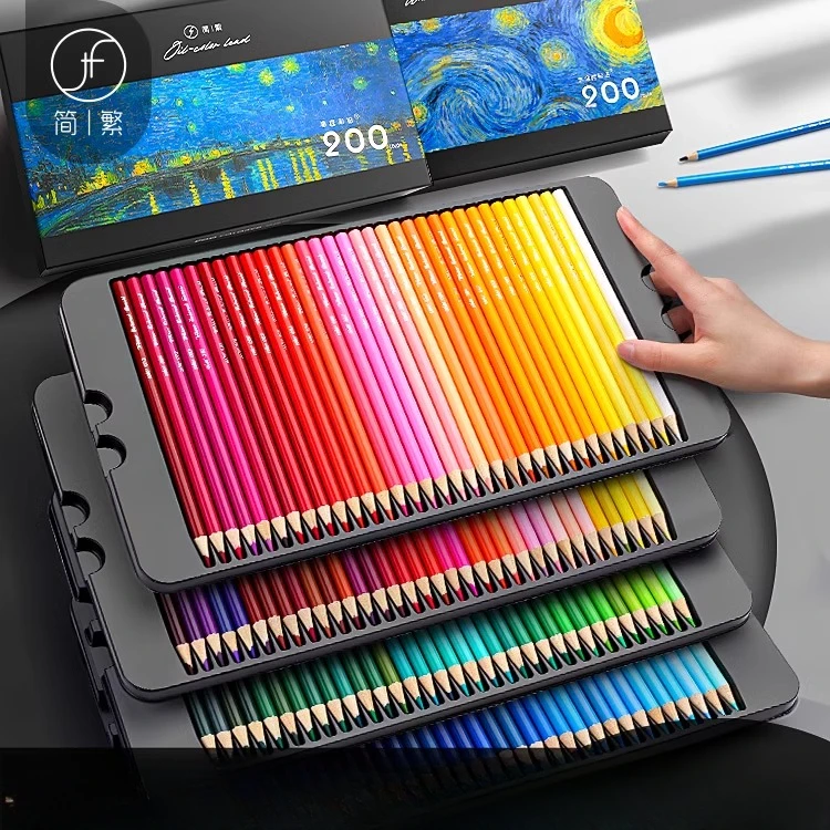 彩色铅笔小学生美术专用油性手绘涂色笔绘画套装彩铅画笔素描铅笔
