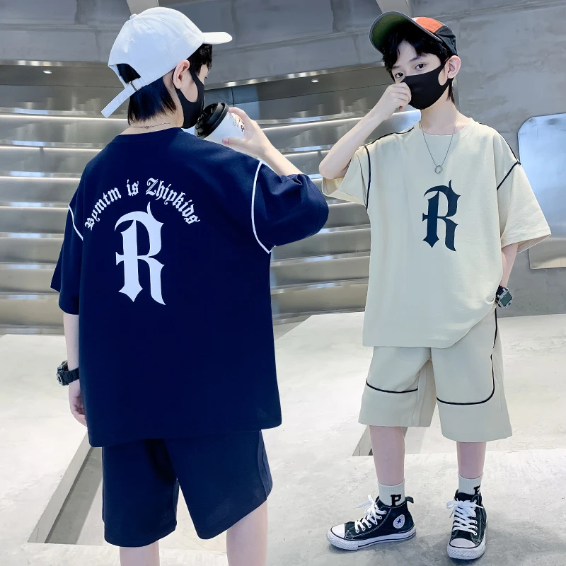 男童夏季套装儿童衣服2025新款6-15岁中大童洋气休闲薄款潮款男孩