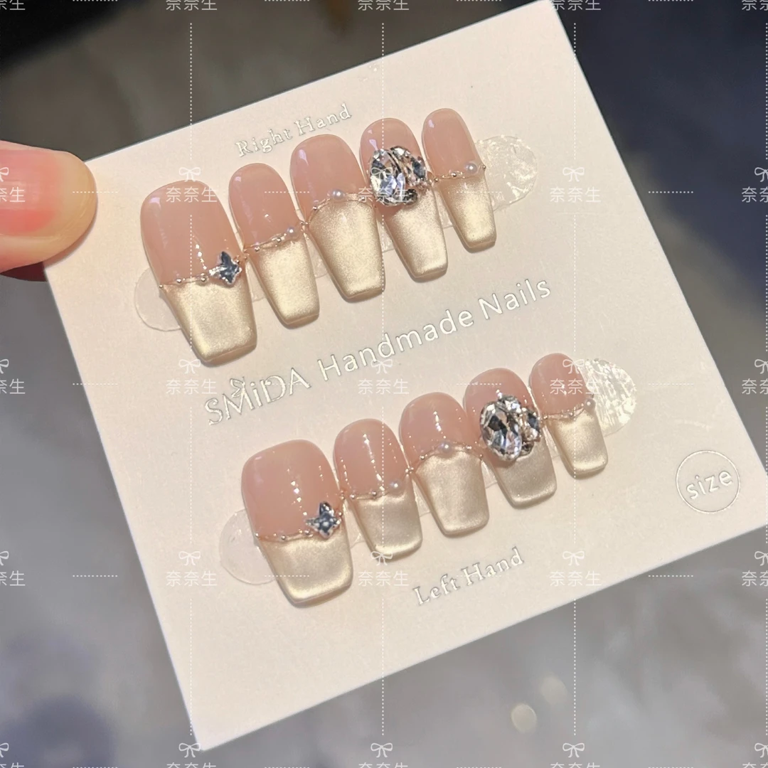 【塞纳河畔】猫眼高级纯欲ins气质优雅学生手工穿戴甲返潮复古