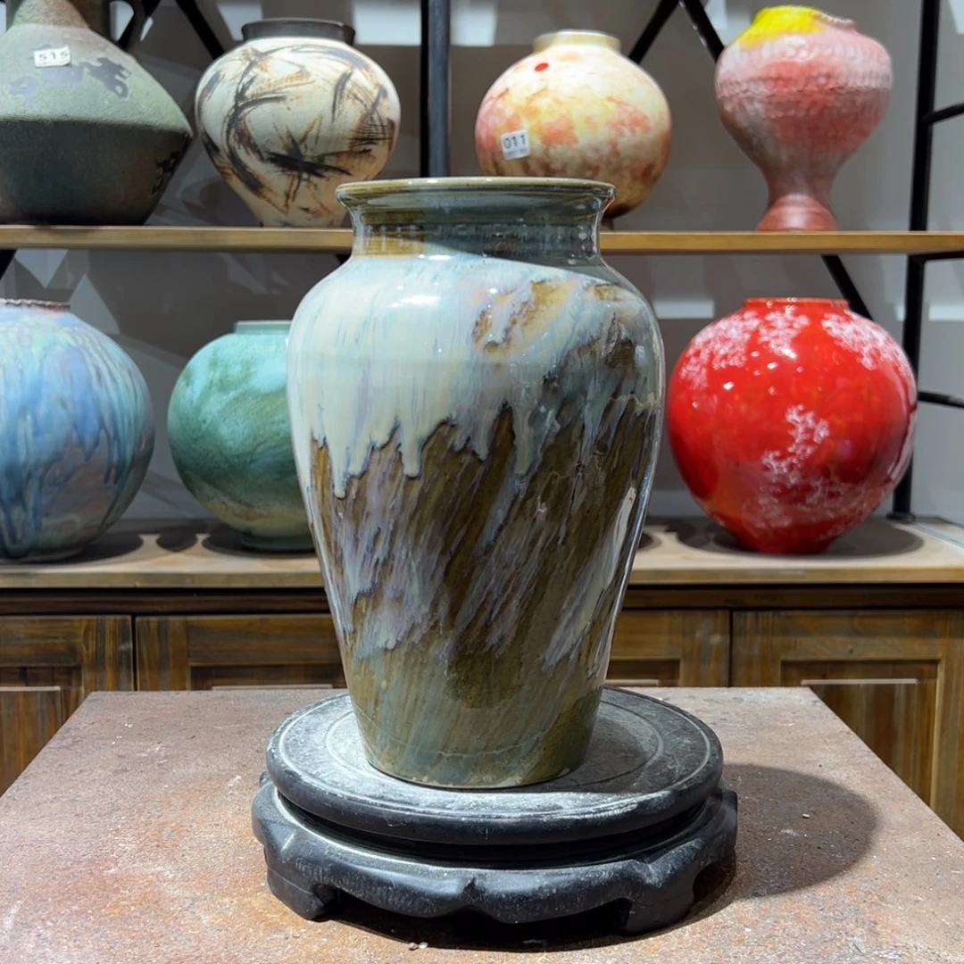 摆件陶瓷花瓶高26内口10瑕疵