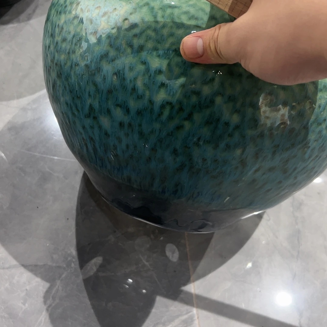 摆件陶瓷花瓶高22内口23