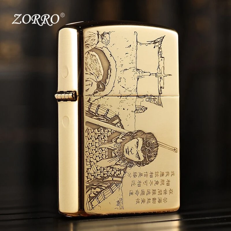 正版ZORRO佐罗防风煤油打火机 雕刻一生所爱 高档七夕礼物送男友