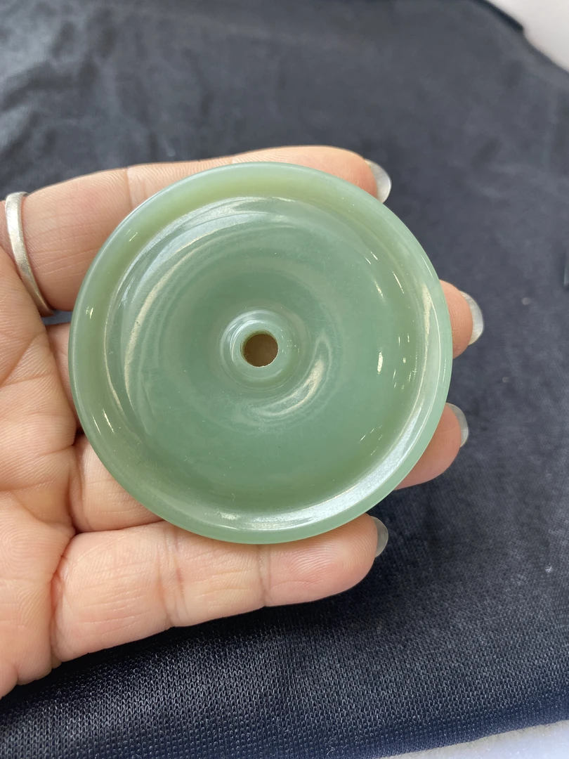 和田玉鸭蛋青大平安扣 吊坠 颈饰 挂件