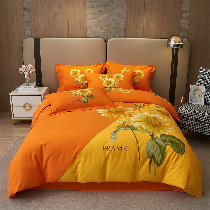 100纯棉设计师款长绒棉斜纹全棉加厚四件套 -四季沐歌