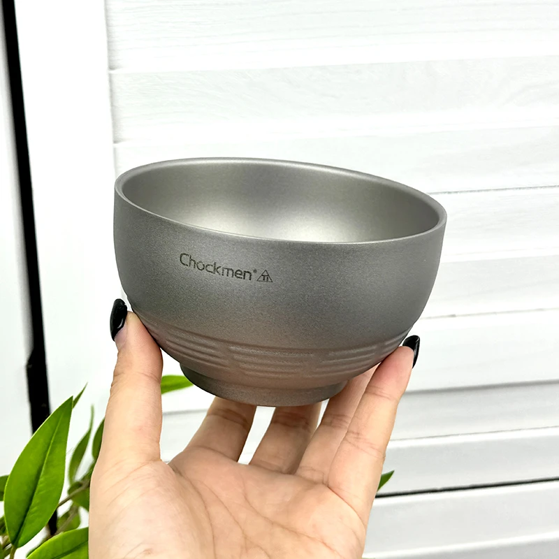纯钛谷仓饭碗米饭碗汤碗防烫双层11cm 高6.8cm 底径6.5cm 重76g