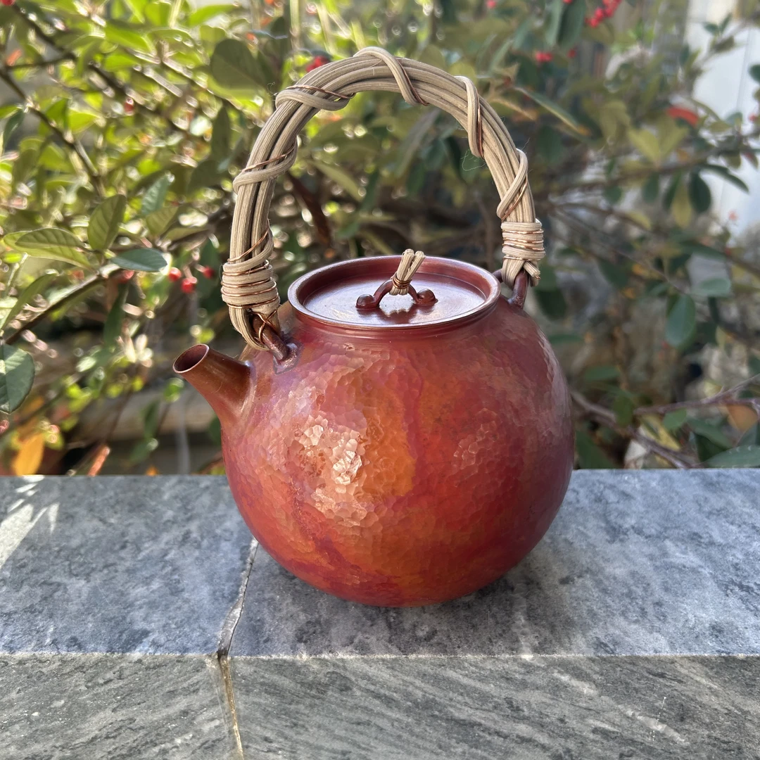 A紫铜烧水煮茶壶700ml龙蛋（全手工一张打）
