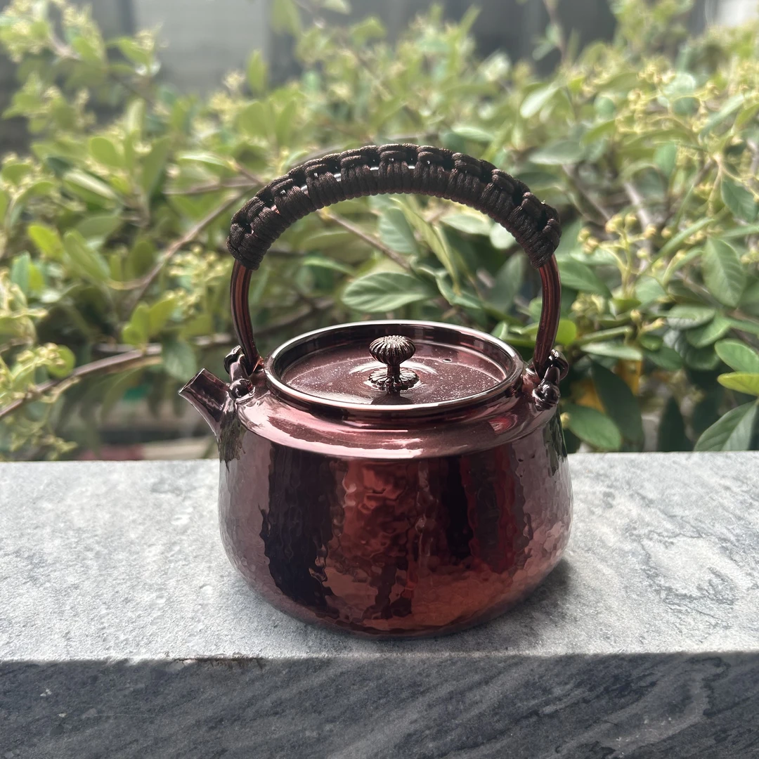 紫铜泡茶壶350ml（全手工锻打高工烤色）