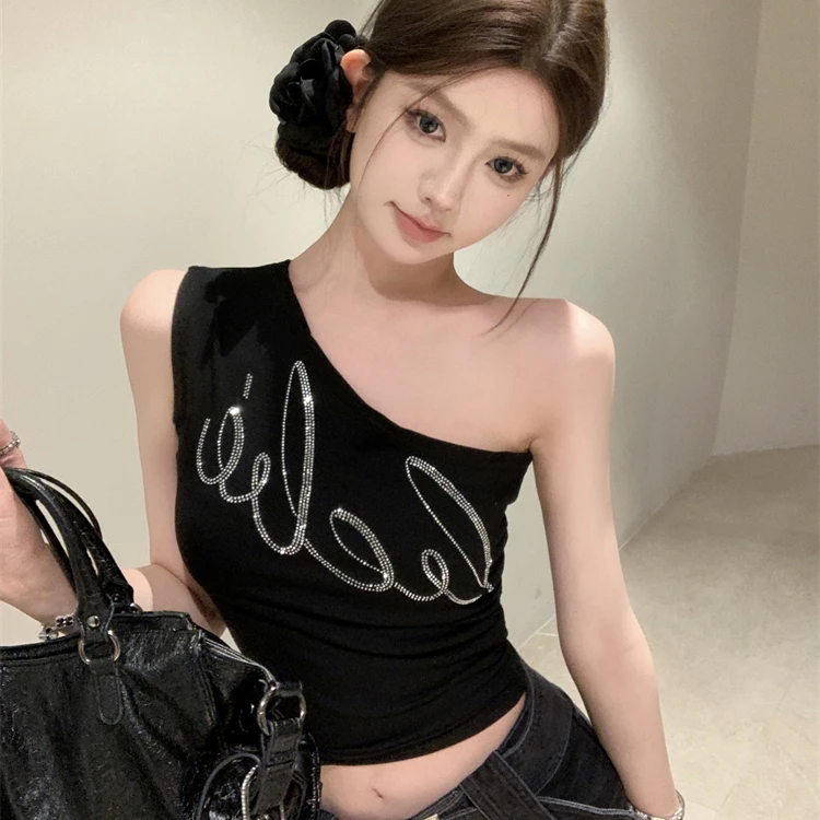 辣妹短款显瘦打底性感背心修身闪亮拽姐夜店DS吊带穿搭音乐节上衣