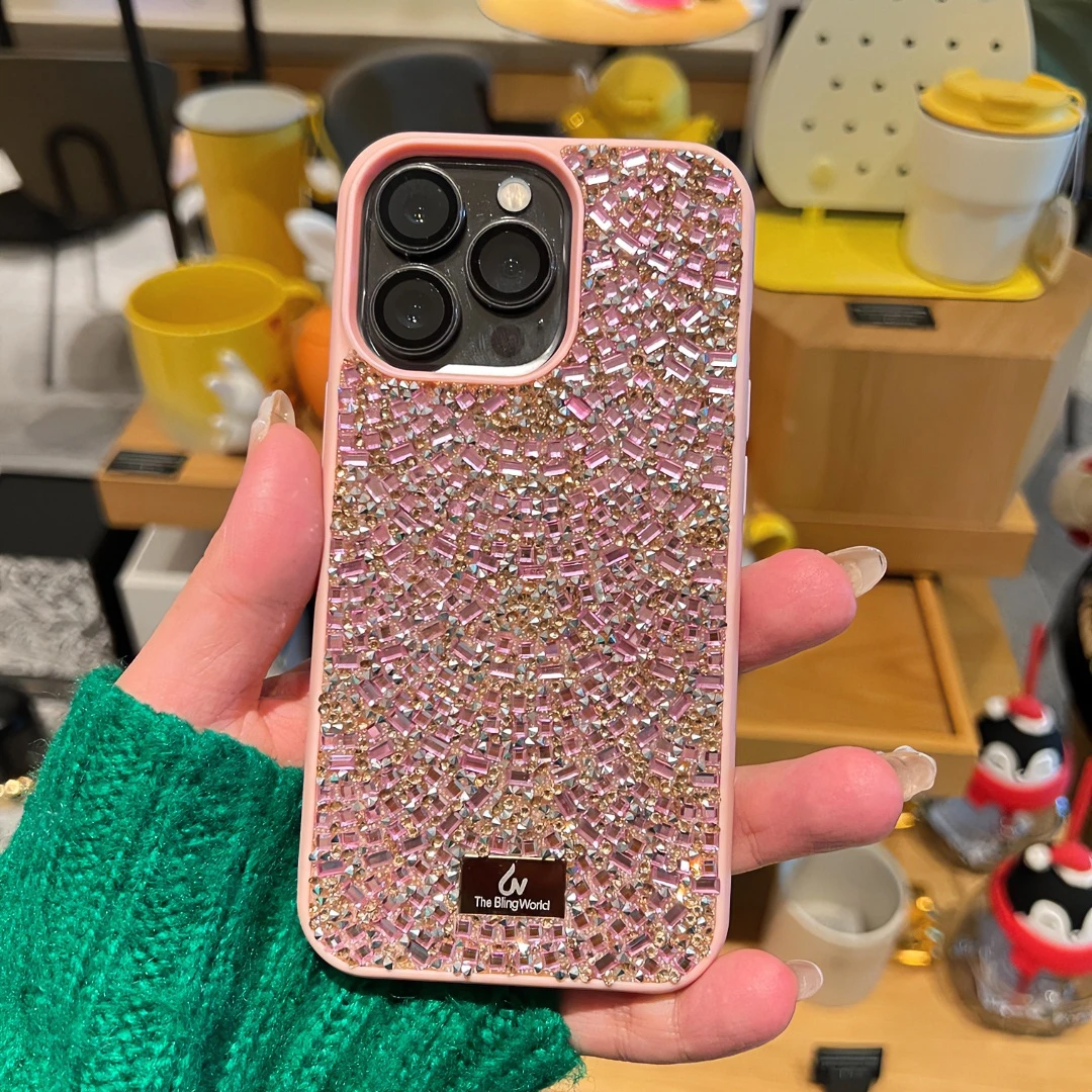 新款苹果16水钻手机壳iPhone14promax奢欧美全包保护壳超闪奢华女