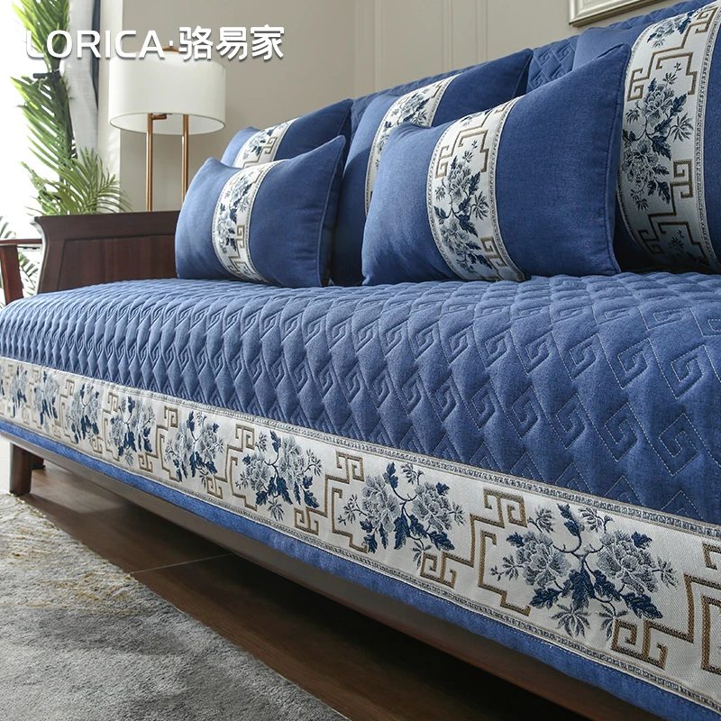 骆易家【国色芳华】新中式沙发垫防滑坐垫2025新款沙发套罩四季通用