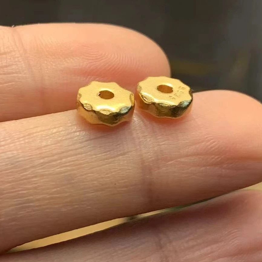 925银银制品 s925银镀金隔片，标价为一对价格