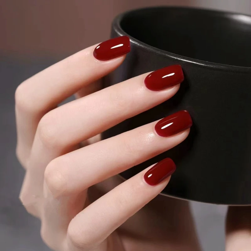 车厘子红色美甲 牢固高级显白气质甲片舒适冰透贴片 纯手工穿戴甲