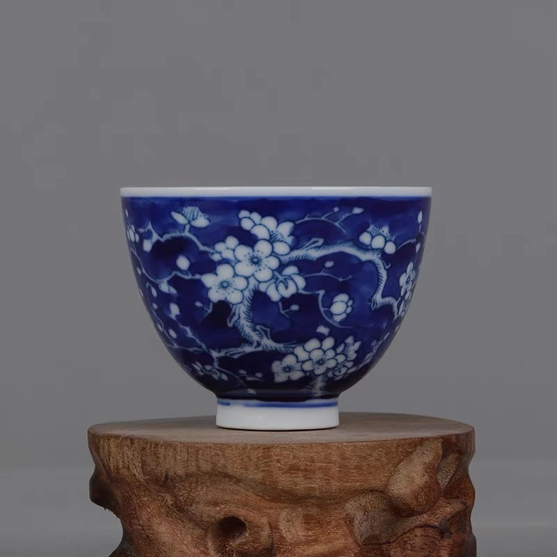 八十年代出口寒窑款冰梅铃铛杯茶杯酒杯仿古瓷器古玩古董茶室收藏