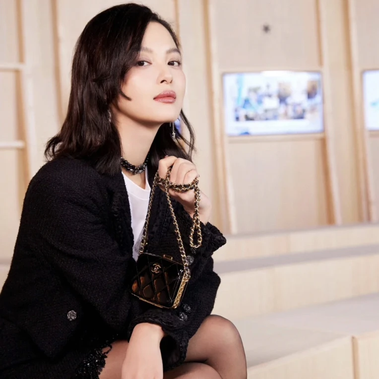 95新 Chanel/香奈儿 只盒/Chanel辛芷蕾同款高级手工坊夹子斜挎包