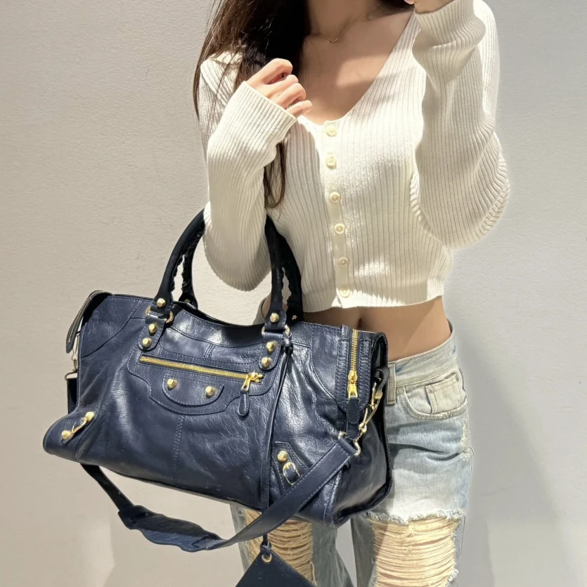 95新 Balenciaga/巴黎世家 Balenciaga深蓝part time机车包