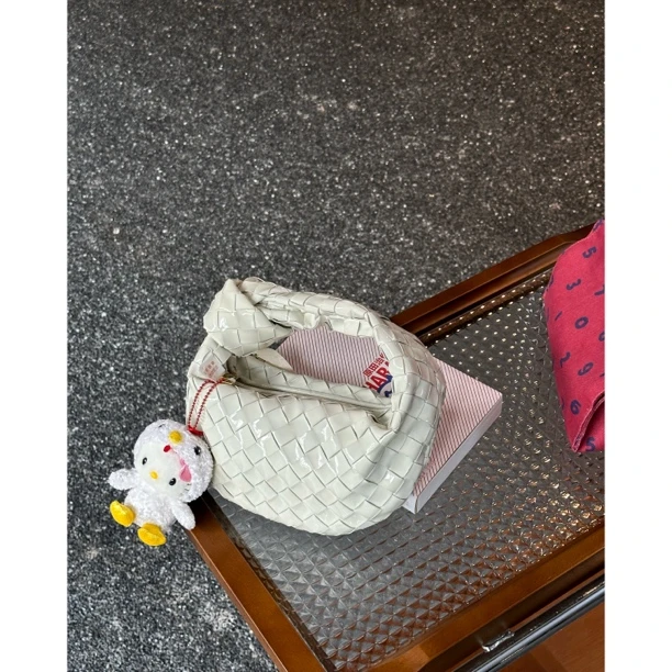 95新 BOTTEGA VENETA/葆蝶家 只盒/BV新款白色果冻Jodie手提包