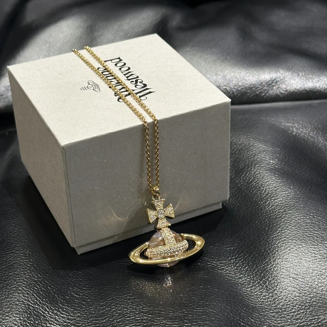 99新 Vivienne Westwood/薇薇安·威斯特伍德 只盒/西太后带钻项链