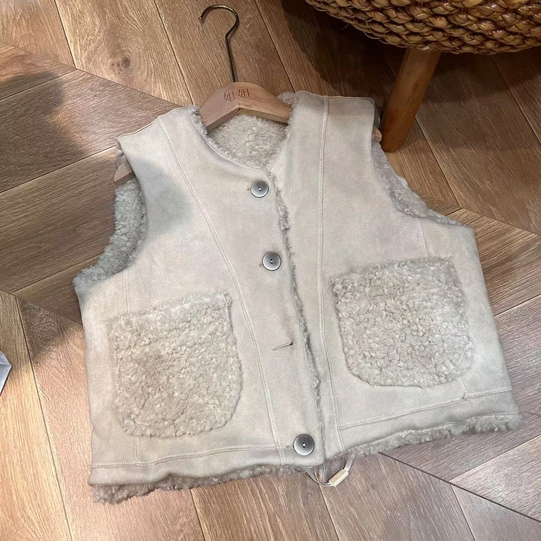 〖姐姐家〗2024冬款儿童纯色百搭洋气大口袋马甲327085