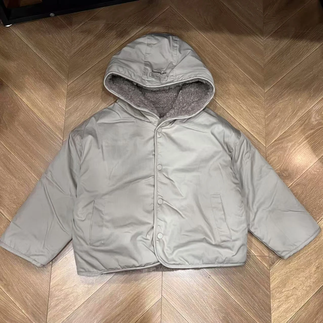〖姐姐家〗2024冬款儿童萌娃穿搭双面穿带帽棉服外套lm9819