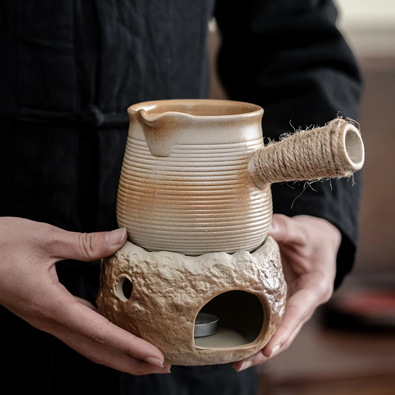 围炉煮茶侧把壶陶瓷煮茶器家用室内茶壶全套耐高温酒精灯户外烧水
