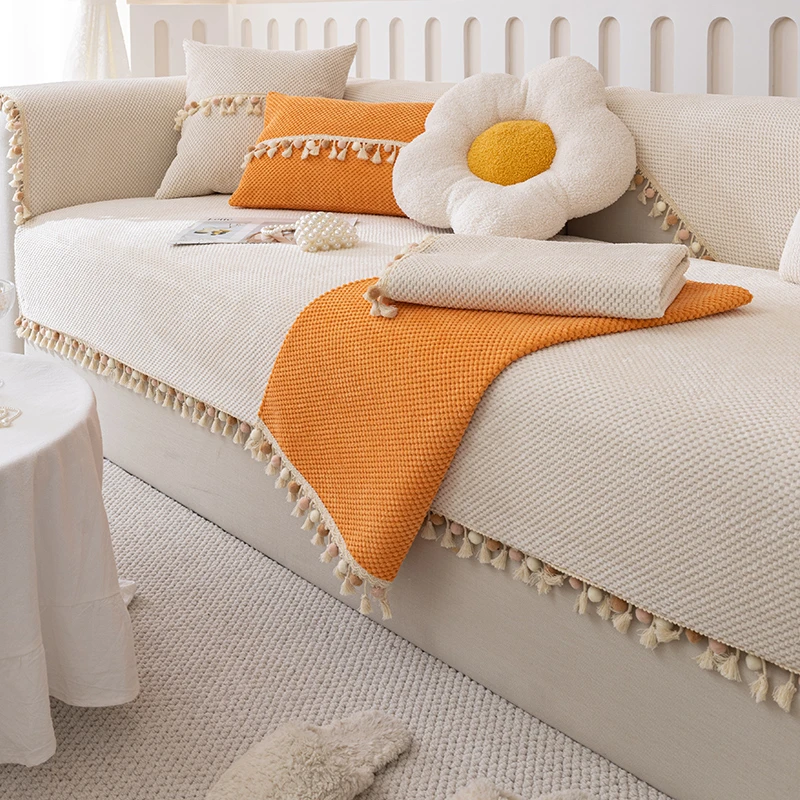 灯芯绒沙发垫四季通用座垫皮沙发套罩简约现代盖布巾坐垫子防猫抓