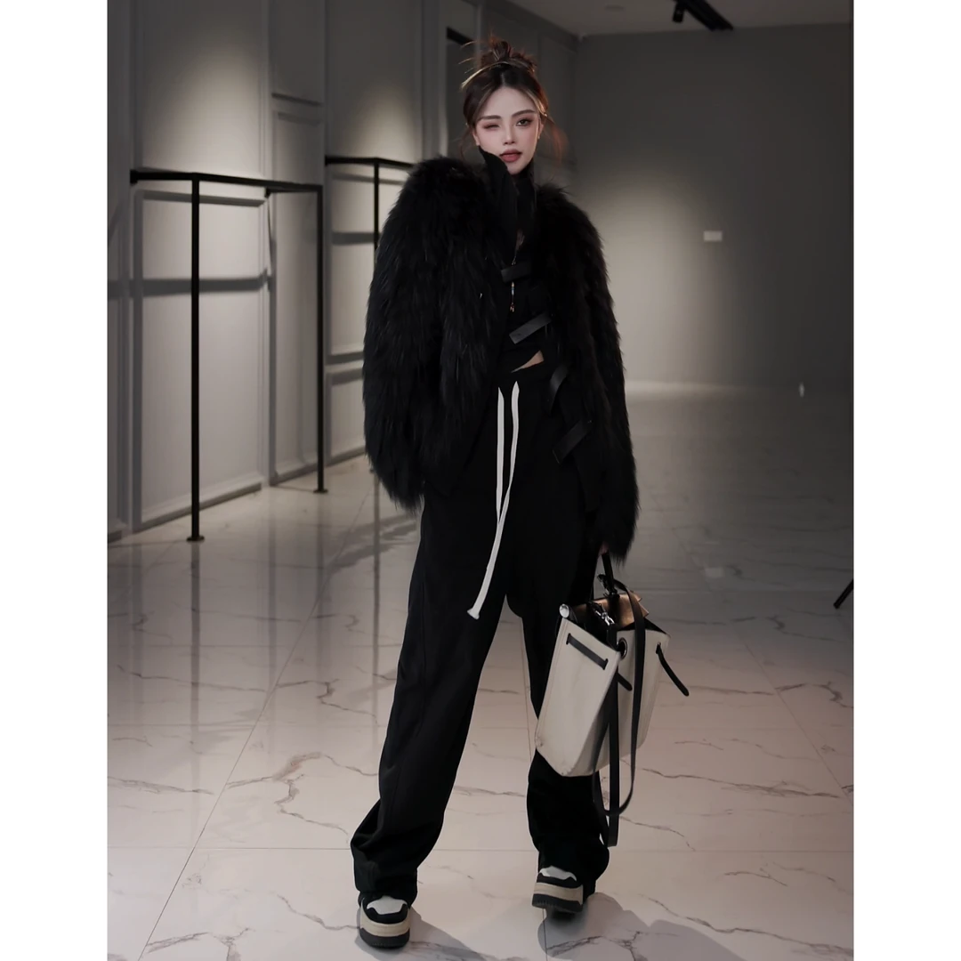 【思语】“预谋” CC881126 新款设计师款貉子毛短款皮草外套