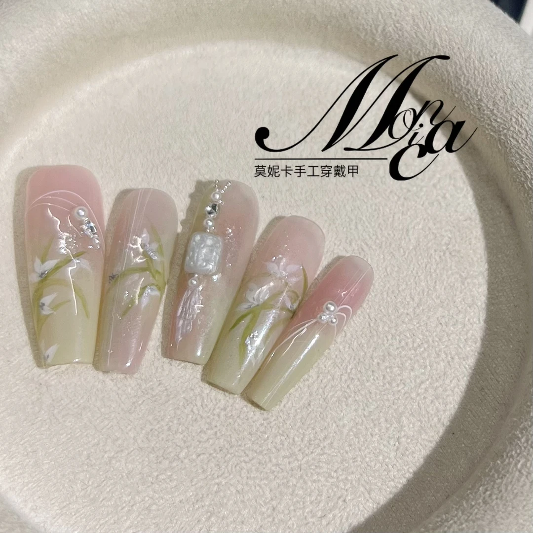 【青樱】莫妮卡设计｜新中式手绘纯手工气质穿戴甲