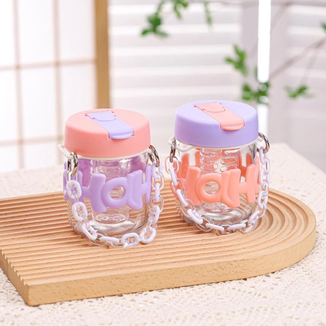 9.9两只新款高颜值冷水杯便携可爱手提网红小巧花茶杯吸管式水杯