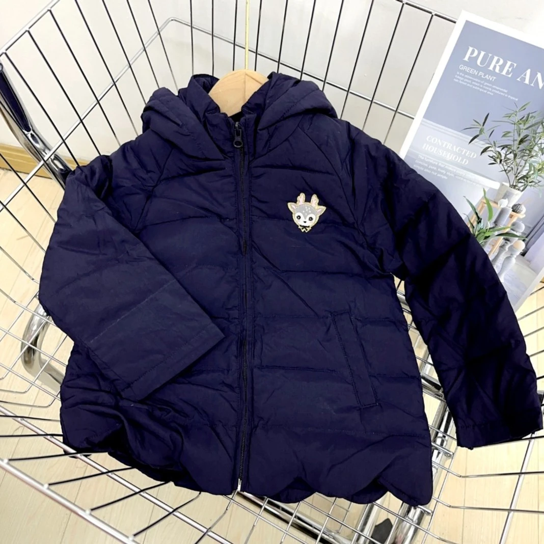 女童舒适休闲百搭连帽羽绒服 小鹿348