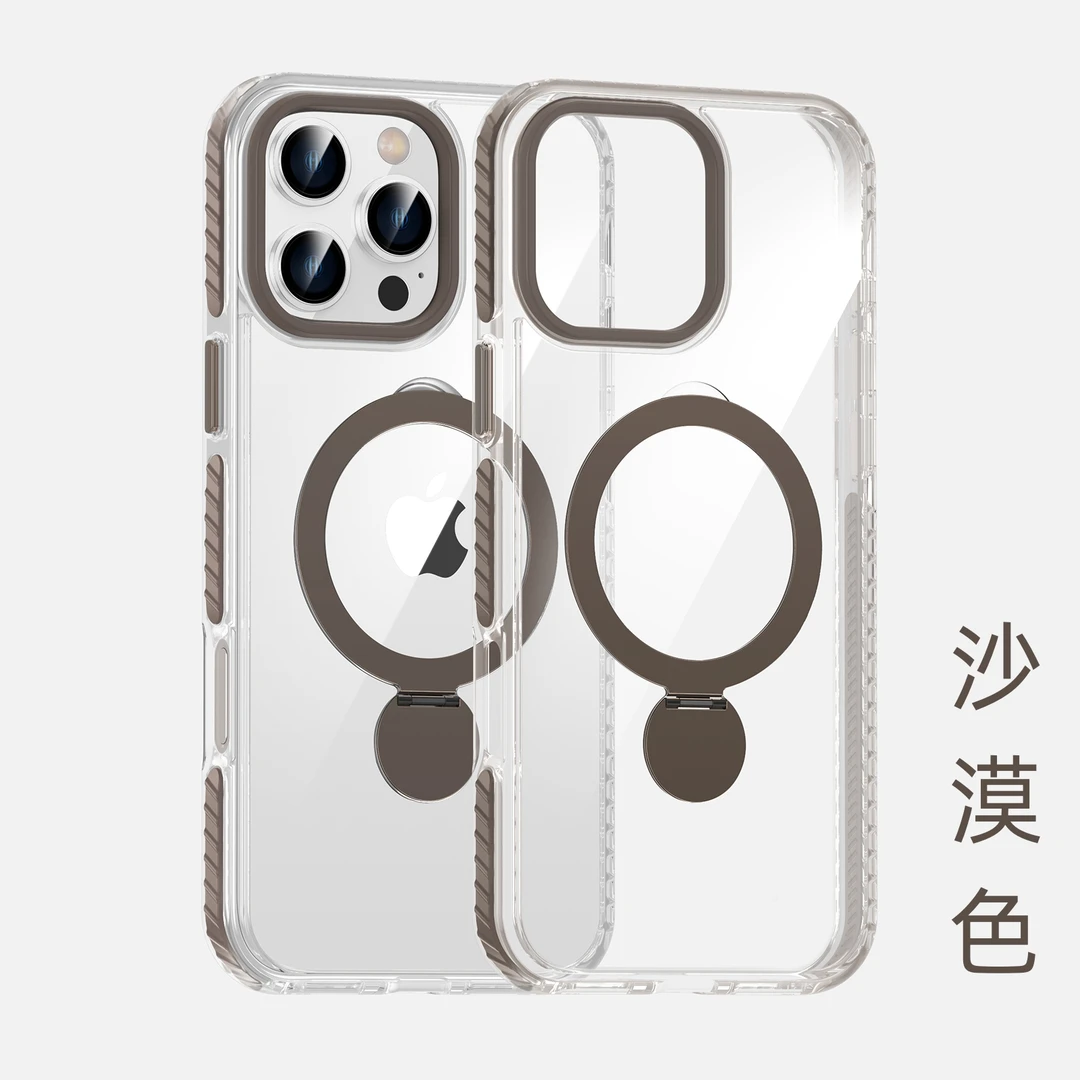 适用苹果16promax手机壳360炫音支架iPhone16防摔磁吸15/14透明13