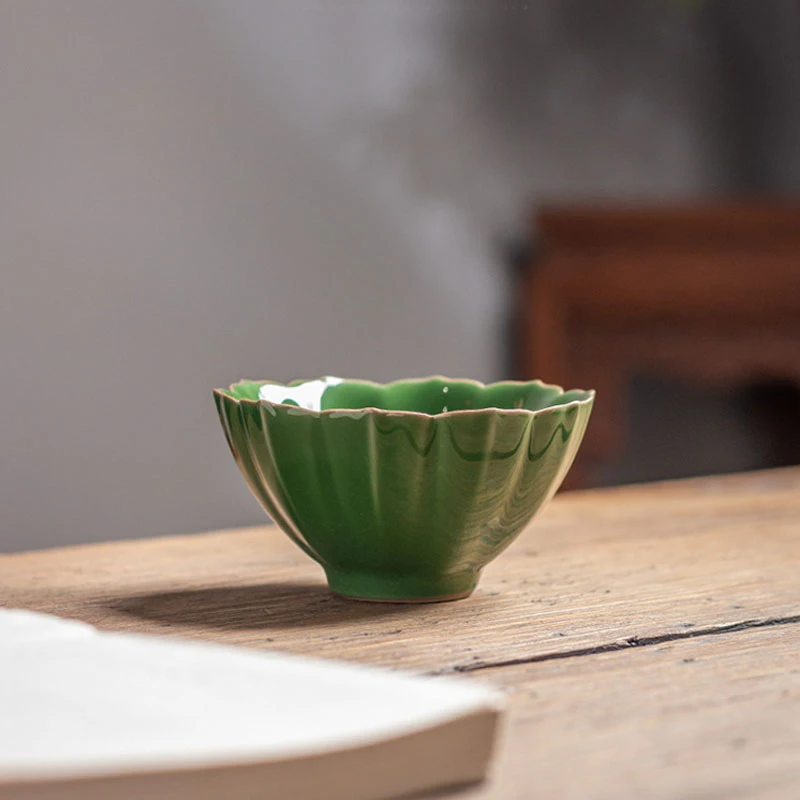 茶杯主人杯冰裂釉开片陶瓷品茗杯茶盏功夫茶具家用茶杯单杯莲意