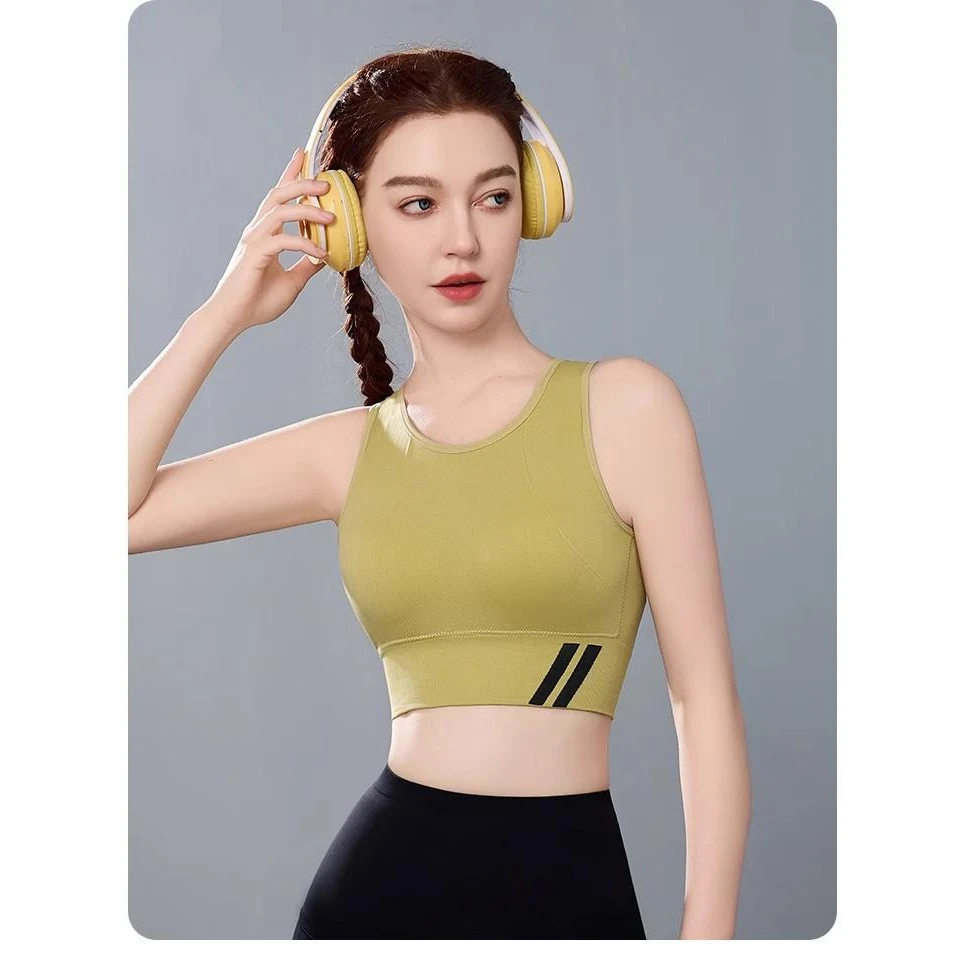 高强度无痕美背运动内衣减震大胸瑜伽背心一体式跑步健身速干文胸