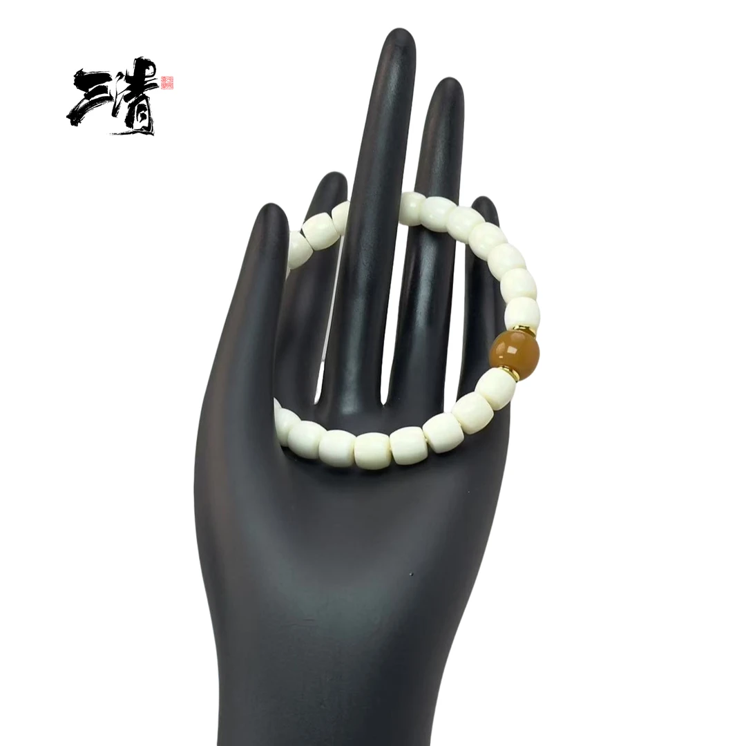 三清文玩*驼骨陈化料手串8mm 原矿搁珠搭配款  A1006