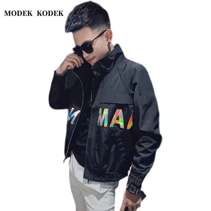 MODEK KODEK春秋季新款潮牌男士长袖立领夹克潮流痞帅休闲男外套