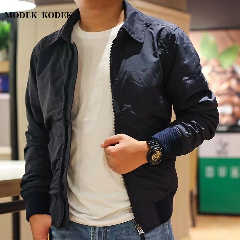 MODEK KODEK潮牌新款长袖修身休闲夹克男士春秋潮流百搭翻领外套