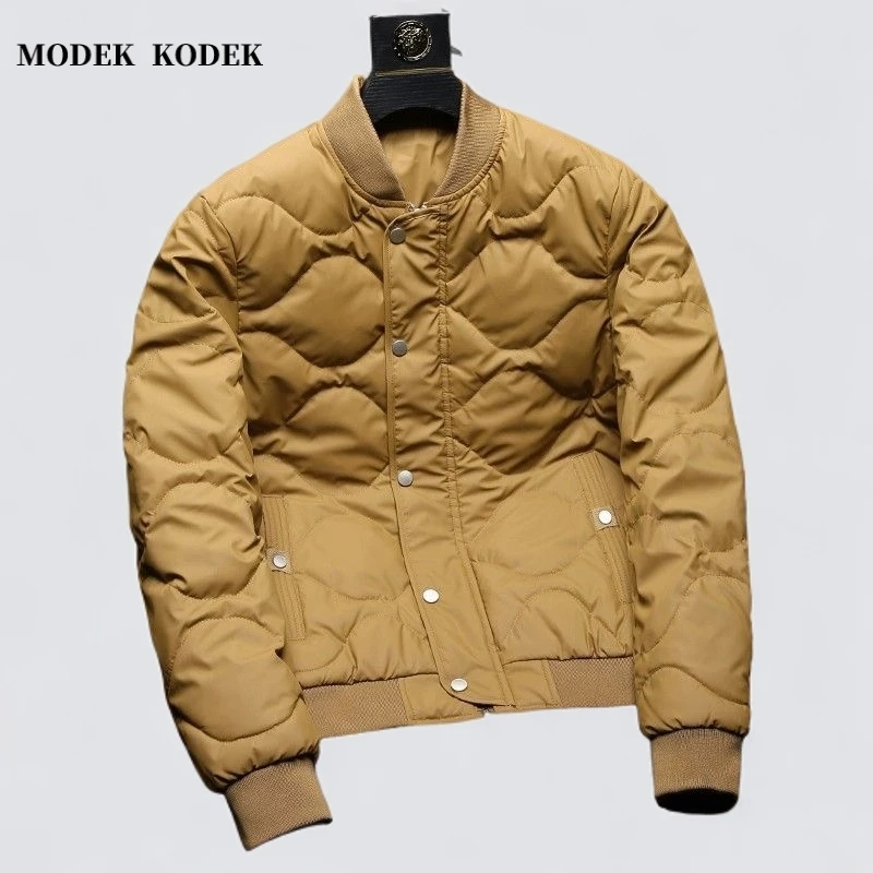 MODEK KODEK时尚潮牌男士长袖修身薄棉夹克秋冬潮流休闲棉服外套