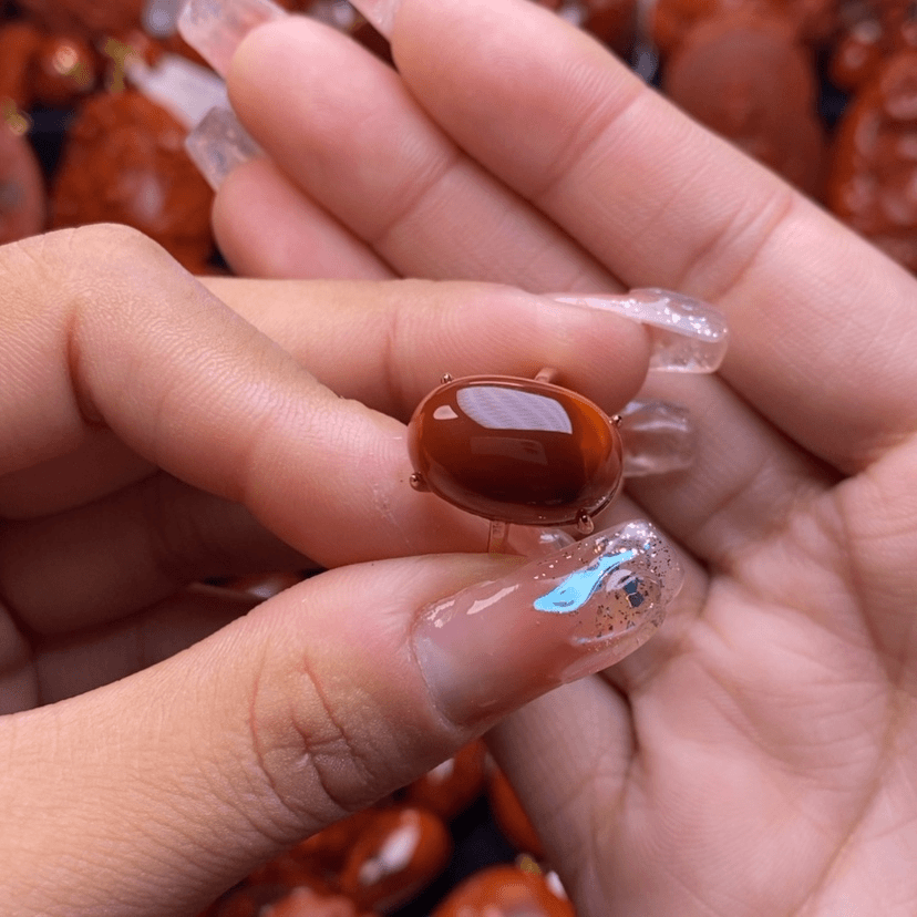 【闪购商品】南红玛瑙戒指银S925镶嵌娜*