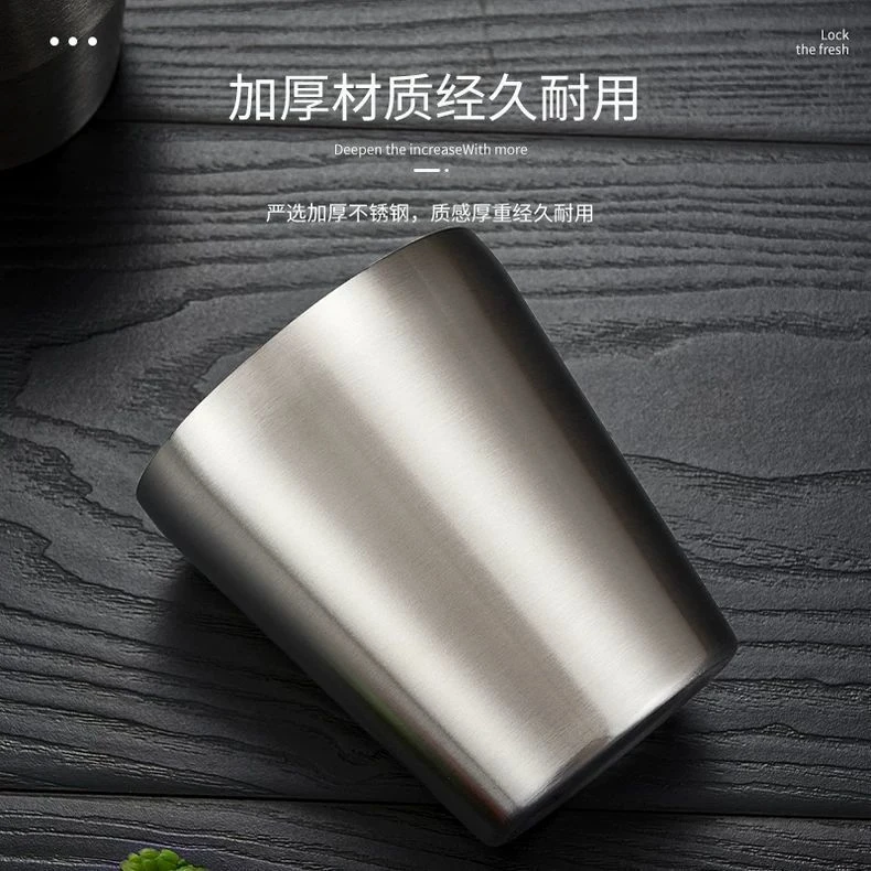 304韩式不锈钢家用商用双层单层水杯餐厅