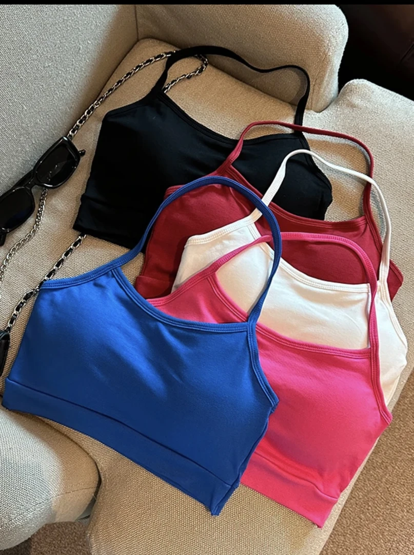 多巴胺内搭挂脖背心自带一体固定胸垫百搭显瘦挂脖内衣吊带背心yu