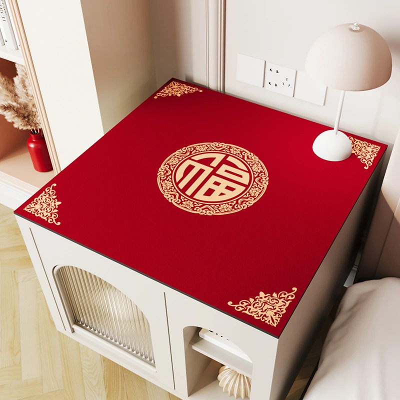 硅藻泥床头柜垫子桌布盖布吸水防尘垫卧室喜庆台布桌垫桌面保护垫