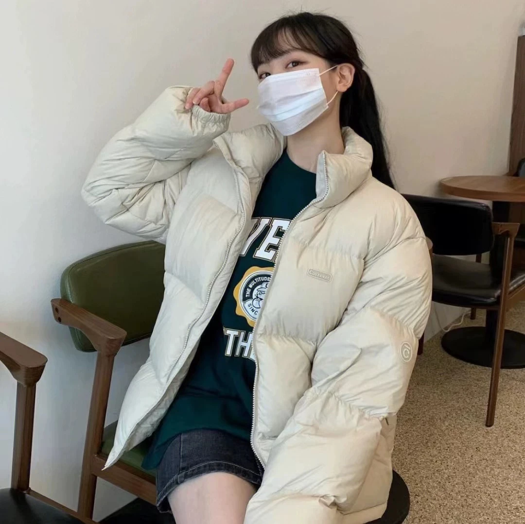 【24小时内发货】新款韩版潮牌短款男女显瘦通勤加厚白鸭绒面包服J