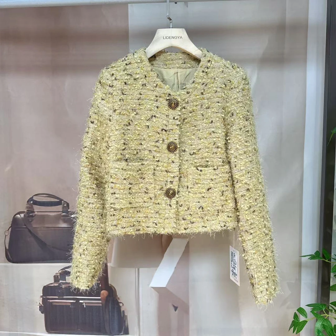 高级感法式秋季名媛轻奢时髦单排扣小香风短裤外套LLQB803