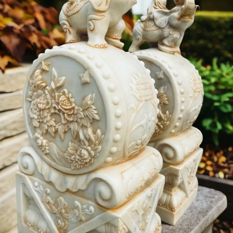 仿古做旧大号貔貅大象门墩高80厘米雕刻精湛招财守财庭院摆件创意