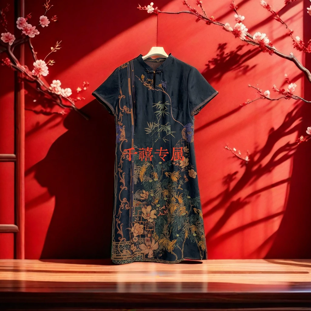 【千禧专属】252桑蚕丝香云纱连衣裙 提花高品质休闲时尚设计师