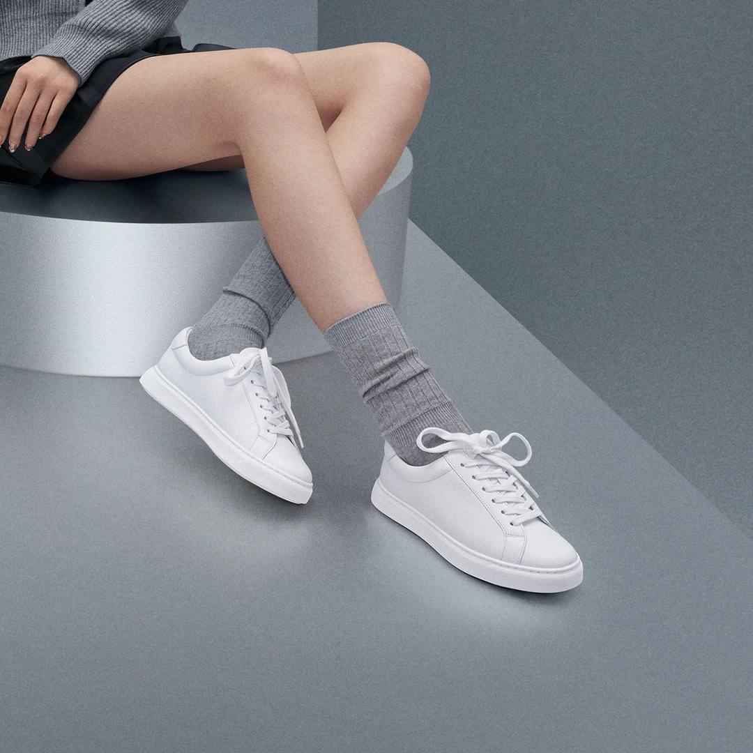 【女鞋】ThomWills小白鞋女2022新款百搭平底真皮休闲鞋白色板鞋