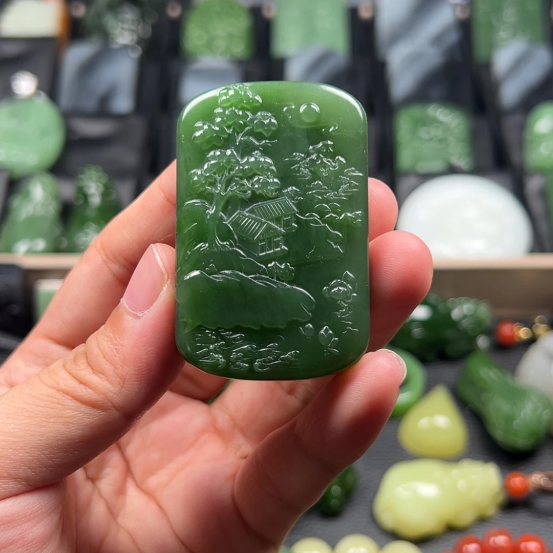 和田玉（碧玉）吊坠(不含链)未镶嵌