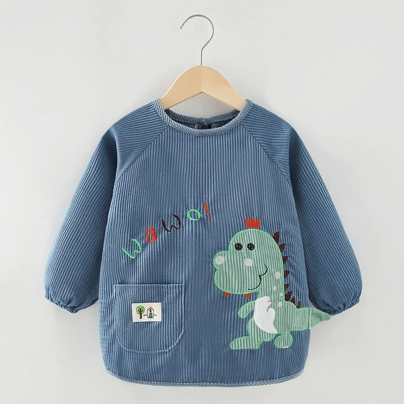 儿童罩衣宝宝吃饭围兜围裙秋冬防水防脏男女外穿小孩婴幼儿反穿衣